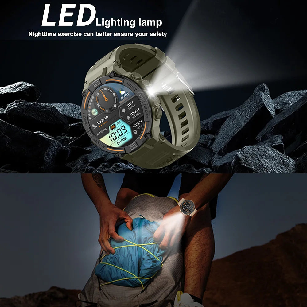 Sport Smart Watch Men 360*360 HD Screen LED Light Heart Rate Fitness