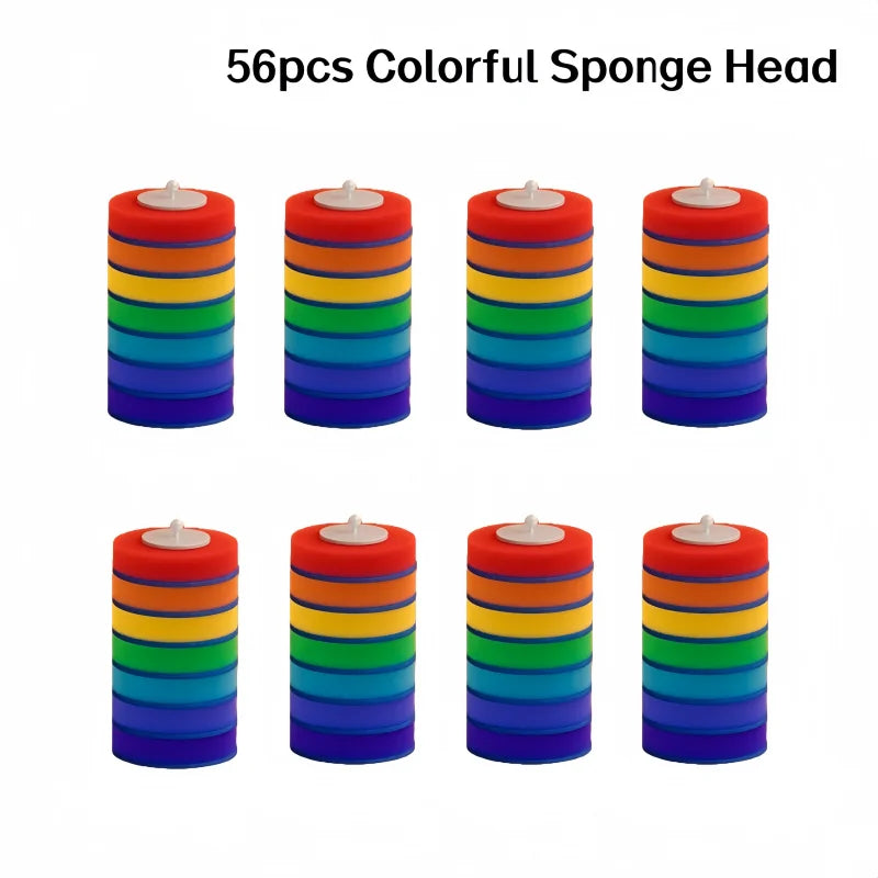 Joybos Disposable Toilet Brush Set 56Pcs Sponge Brush Heads Wall