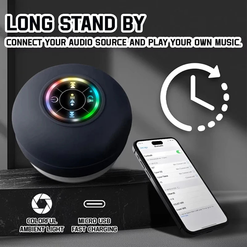 Portable Wireless Bluetooth 5.0 Speaker LED IPX4 Waterproof