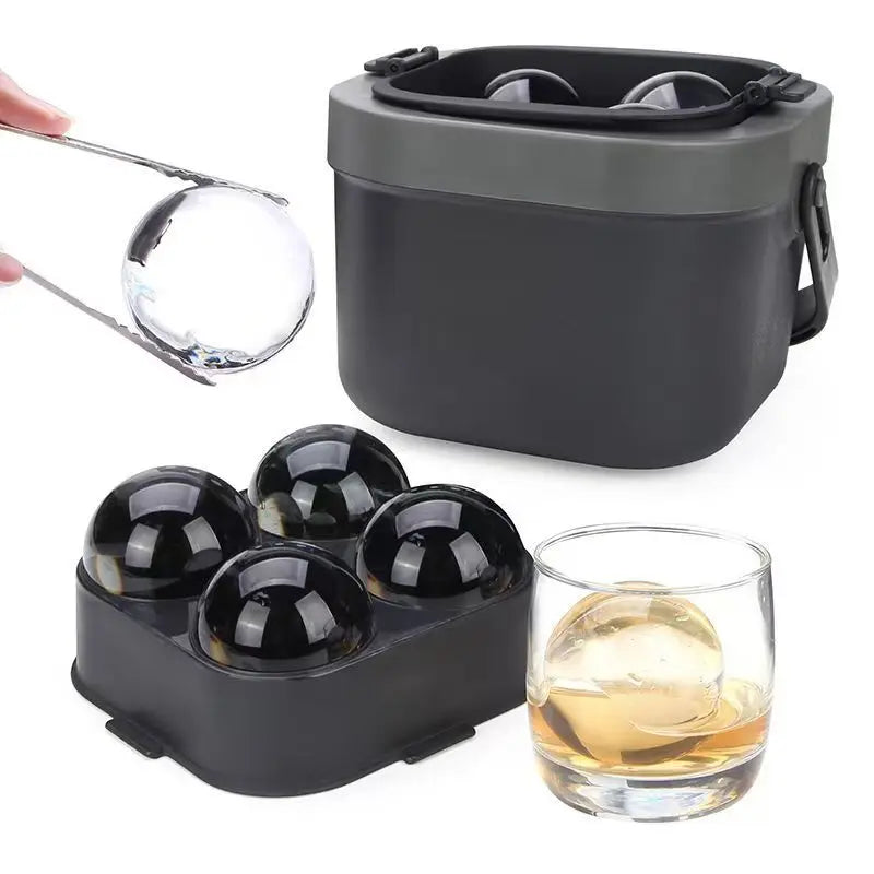 Clear Ice Cube Maker Ice Tray 4 Large Balls Bartender-Quality Ice