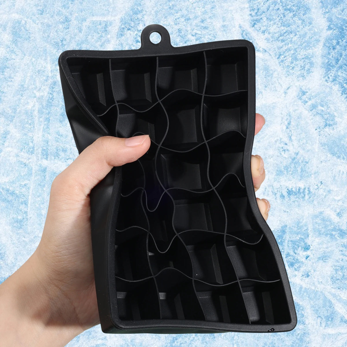Silicone Ice Cube Mold Reusable Square Ice Cube Molds with Lid