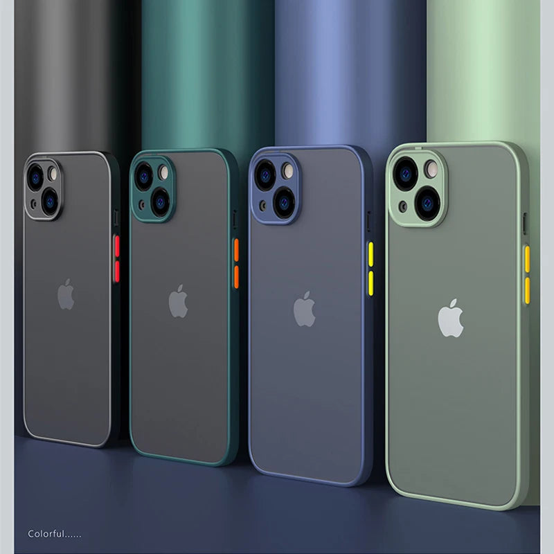 Armor Bumper Shockproof Phone Case For iPhone 15 11 12 13 Mini 14 Pro