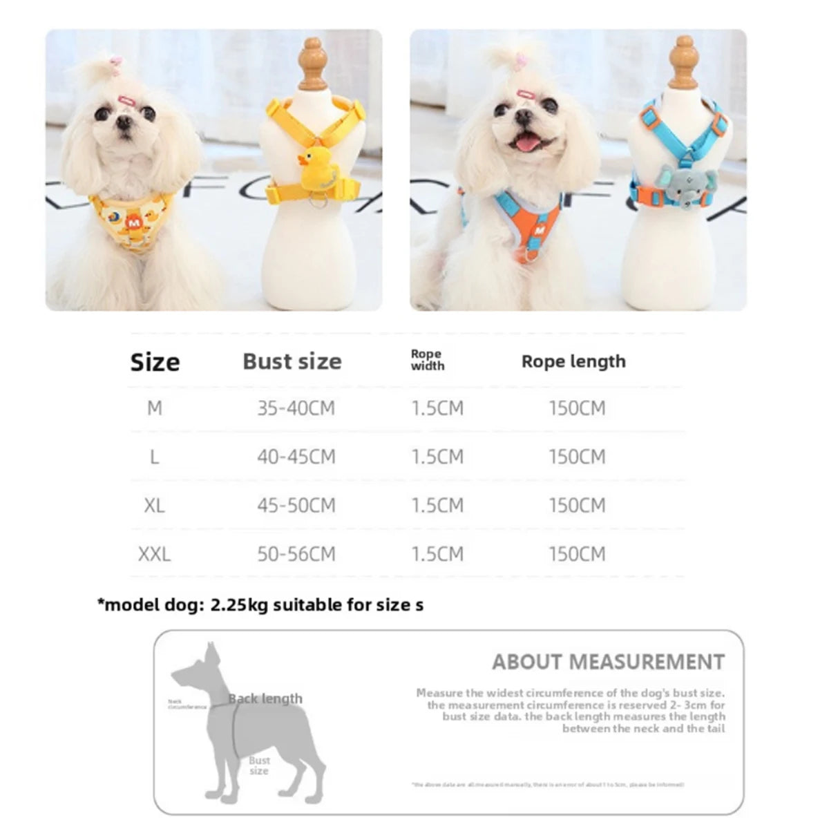 Small Puppy Harness and Leash Set Harnesses for Dogs Strap Dog Collar