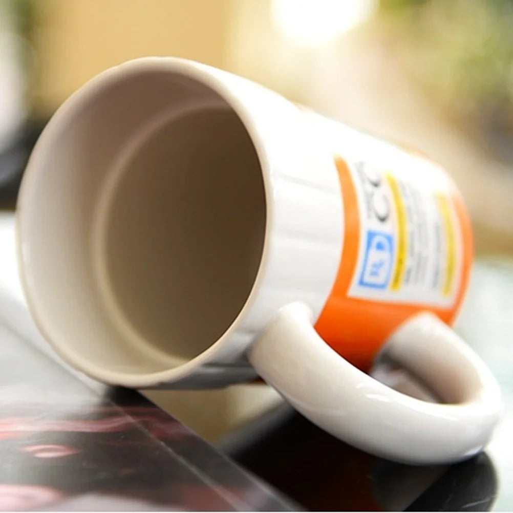 Creative Ceramic Coffee cup Medicine Bottle Mug Breakfast Milk Pot