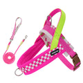 Dog Harness and Leash Set Saddle Plaid Adjustable Puppy Vest Harness
