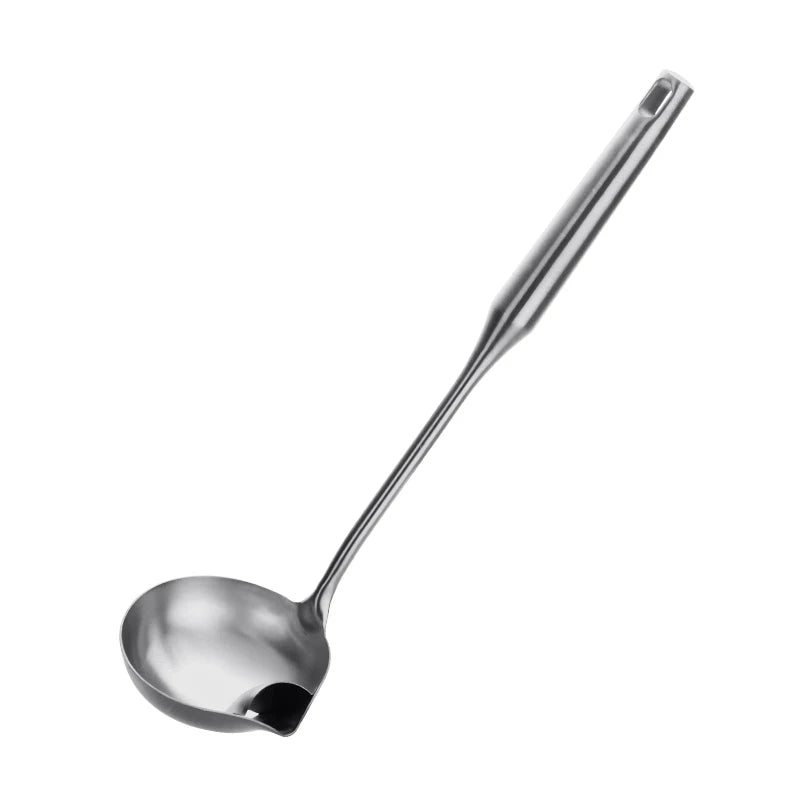 1PC Gold Stainless Steel Oil Filter Spoon Long Handle Spoons Kitchen Gadgets Oil Soup Separate Grease Hot Pot Portable Strainer