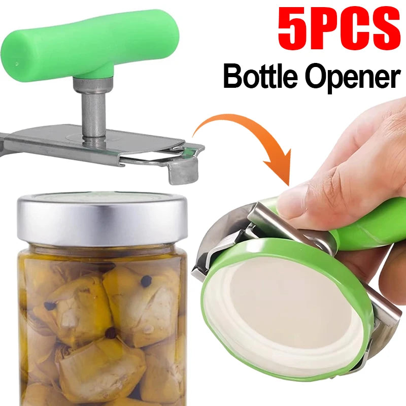 Portable Jar Lids Opener with Adjustable Handle Stainless Steel Easy