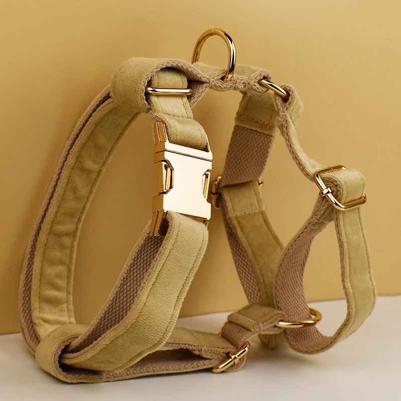 Heavy Duty Dog Harness Metal  with Leash DIY Adjustable Dog Harness