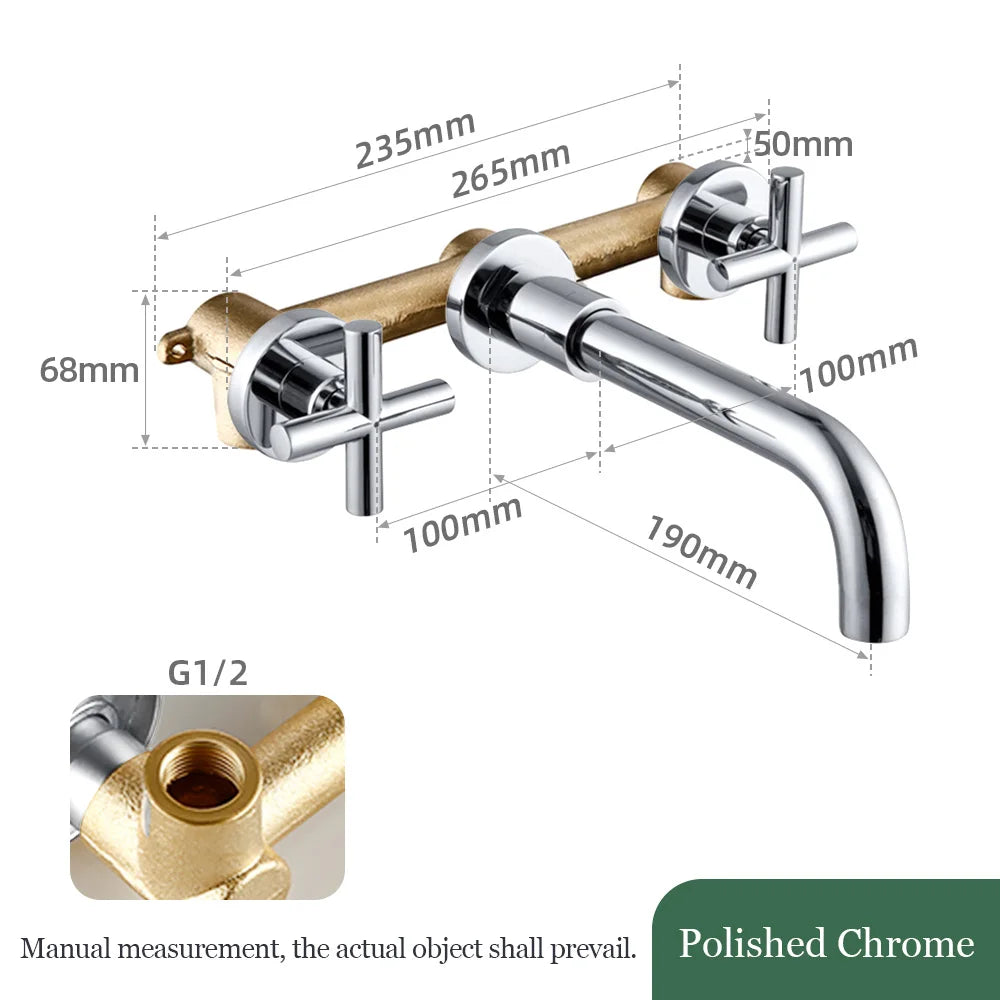 Smesiteli Modern Rose Gold Basin Faucet Double Handle Brass Surface