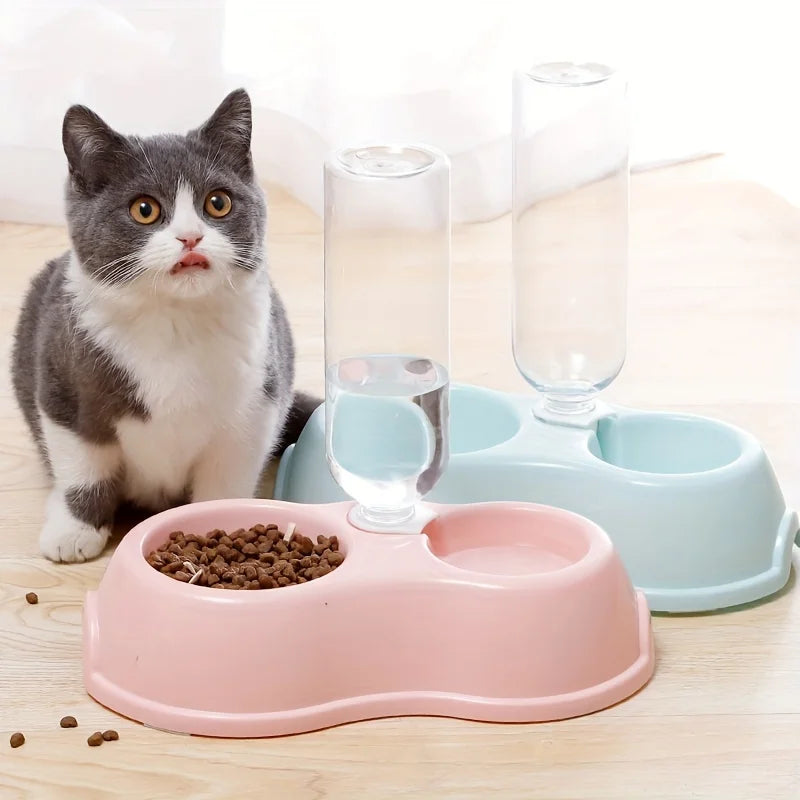Pet bowl with water feeder, 3 in 1 designed cat and dog water and