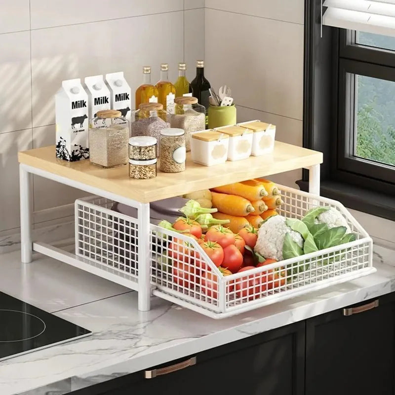 Kitchen Shelf Microwave Rack Storage Space-saving Household Organizer