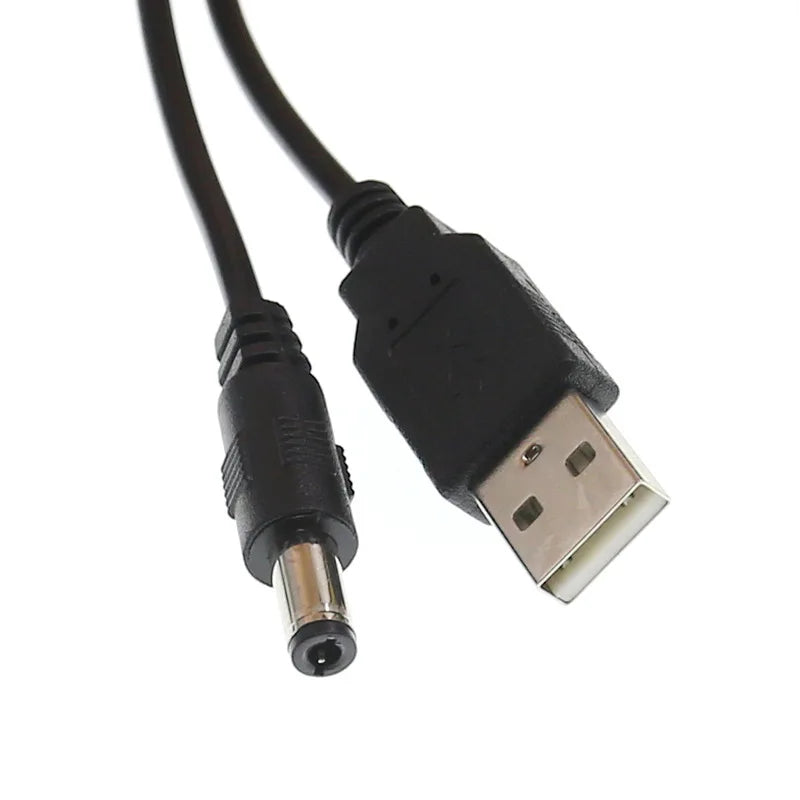 USB to DC Charging Cable 1M 5V Round Hole 5.5*2.1mm Plug 5V Power