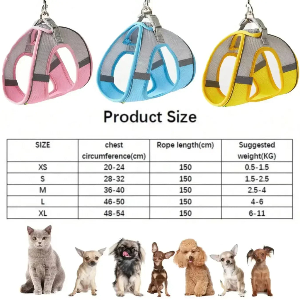 Small Dog Harness with Leash Set Anti Escape Vest Harness for French