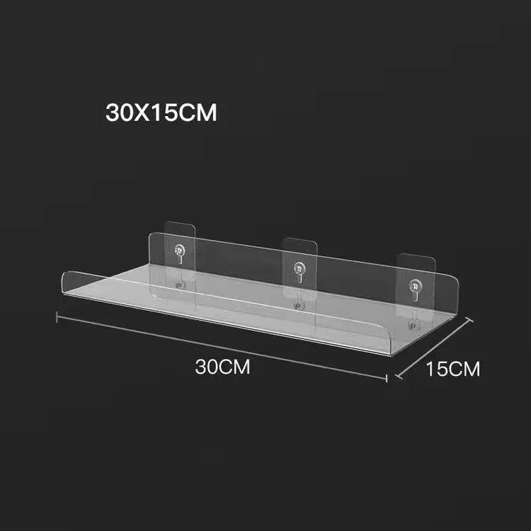 Transparent Acrylic Shelves Wall-mounted Partitions Without Holes