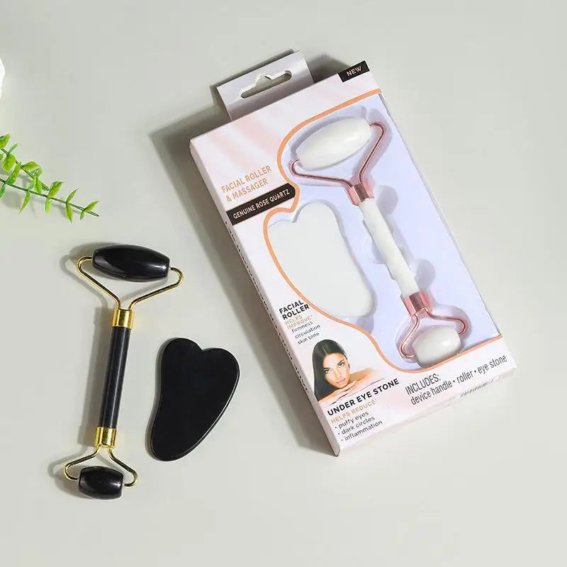 Natural Jade Roller & Gua Sha Set