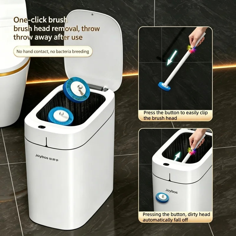 Joybos Disposable Toilet Brush Set 56Pcs Sponge Brush Heads Wall