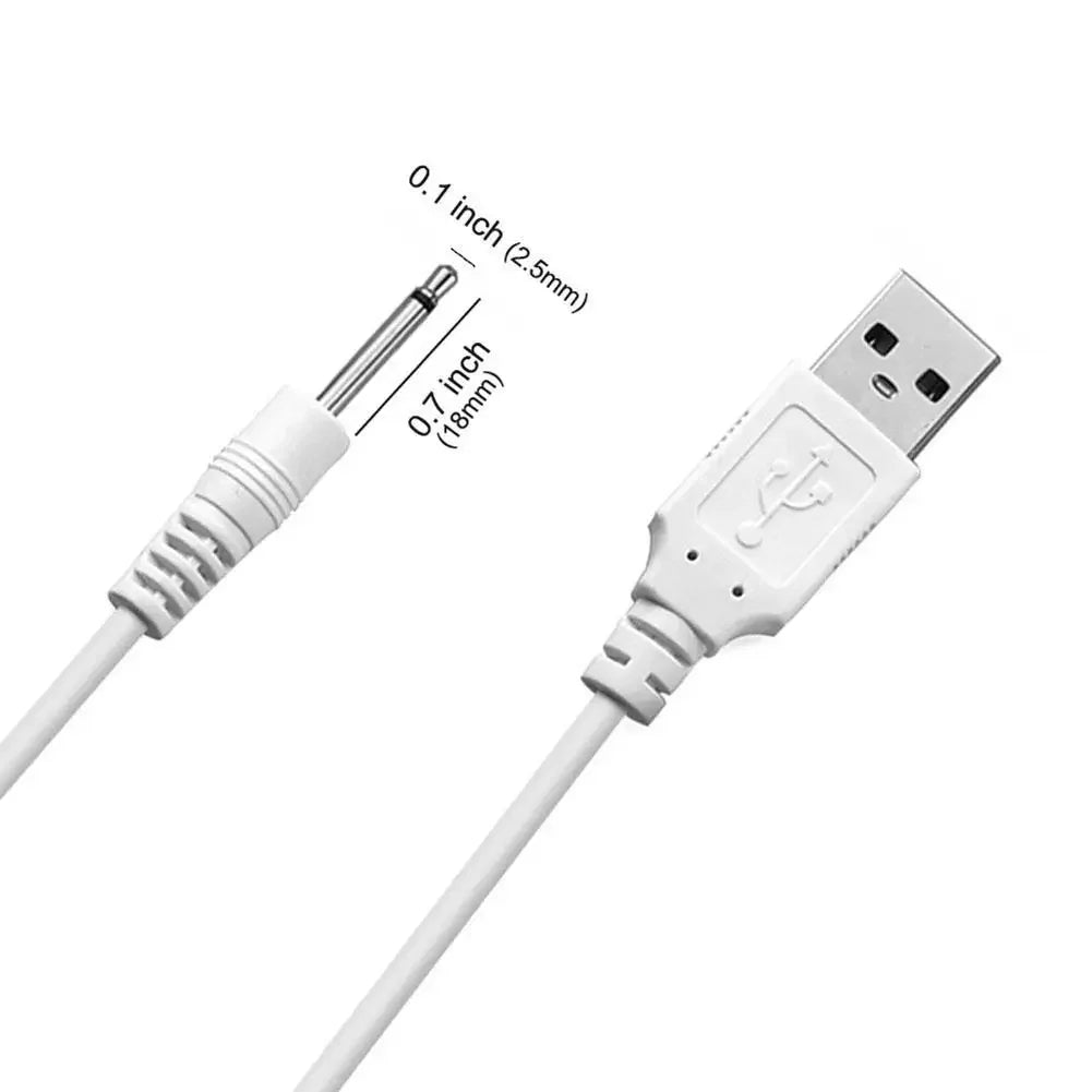 USB DC 2.5 Vibrator Charger Cable Cord for Rechargeable Adult Toys