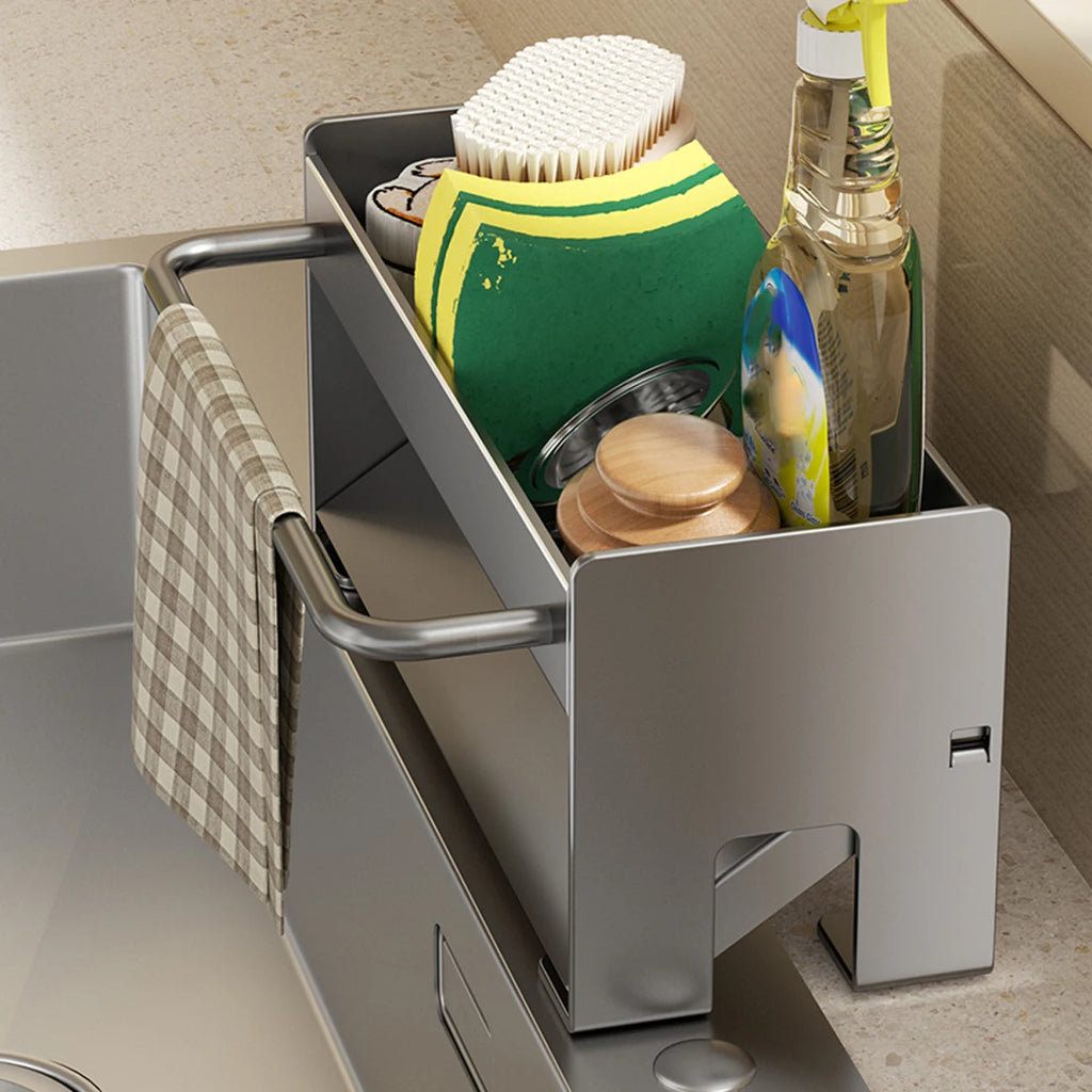 Kitchen Sink Stand Sponge Holder Dish Drainer Organizers Storage