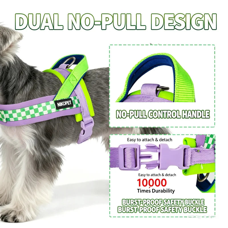Saddle Style Dog Harness Leash No Pull Pet Vest Harness 360° Swivel