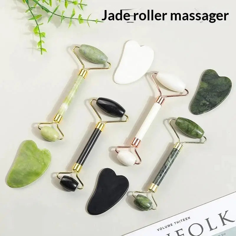 Natural Jade Roller & Gua Sha Set