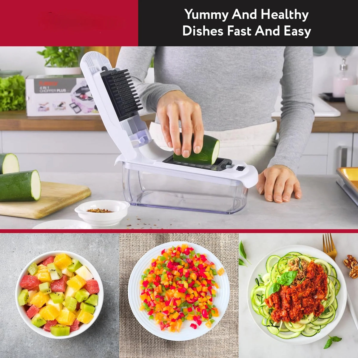 Vegetable Chopper - Food Chopper - Spiral Cutter - Vegetable Chopper