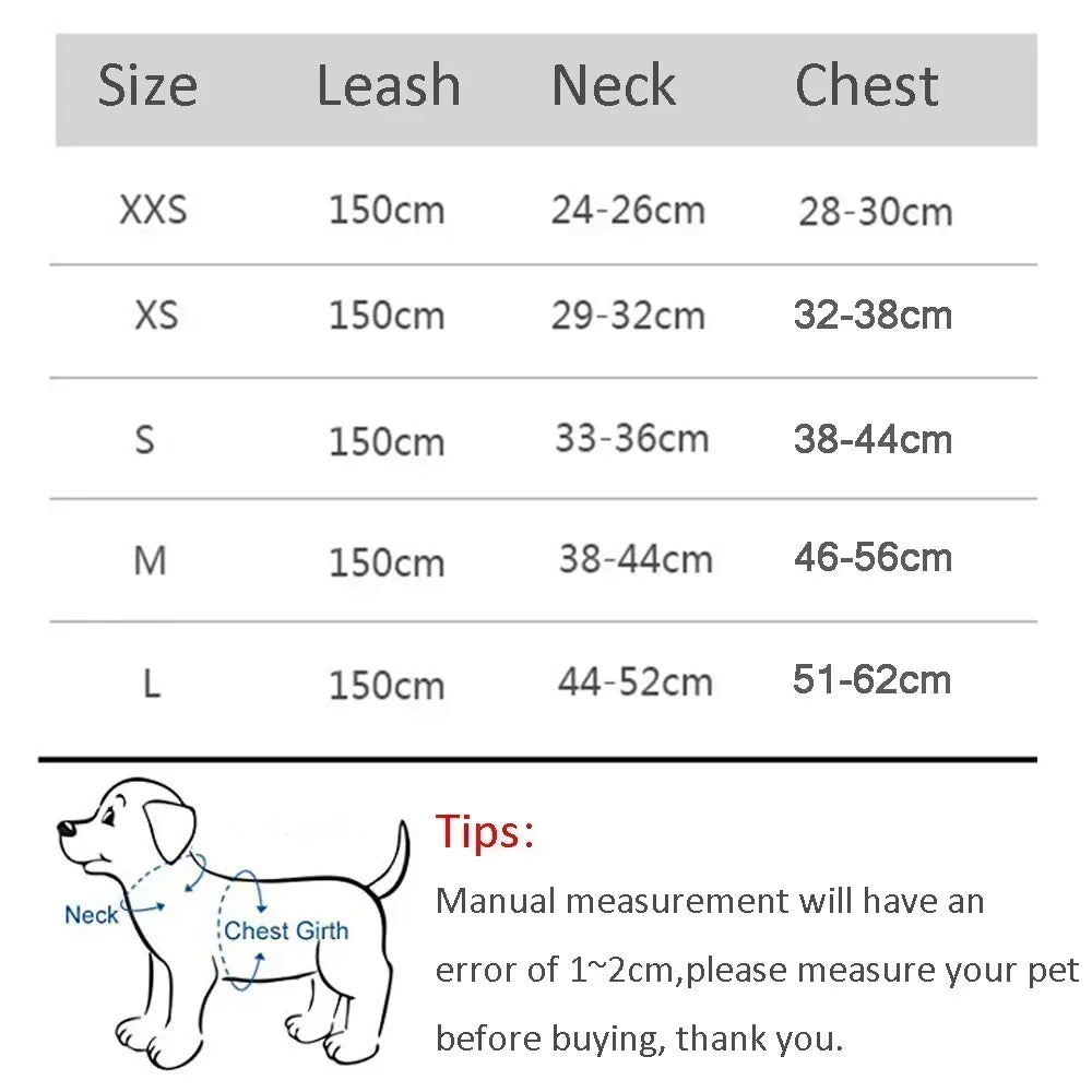 Dog Harness Leash Set for Small Dogs French Bulldog Chihuahua Pug