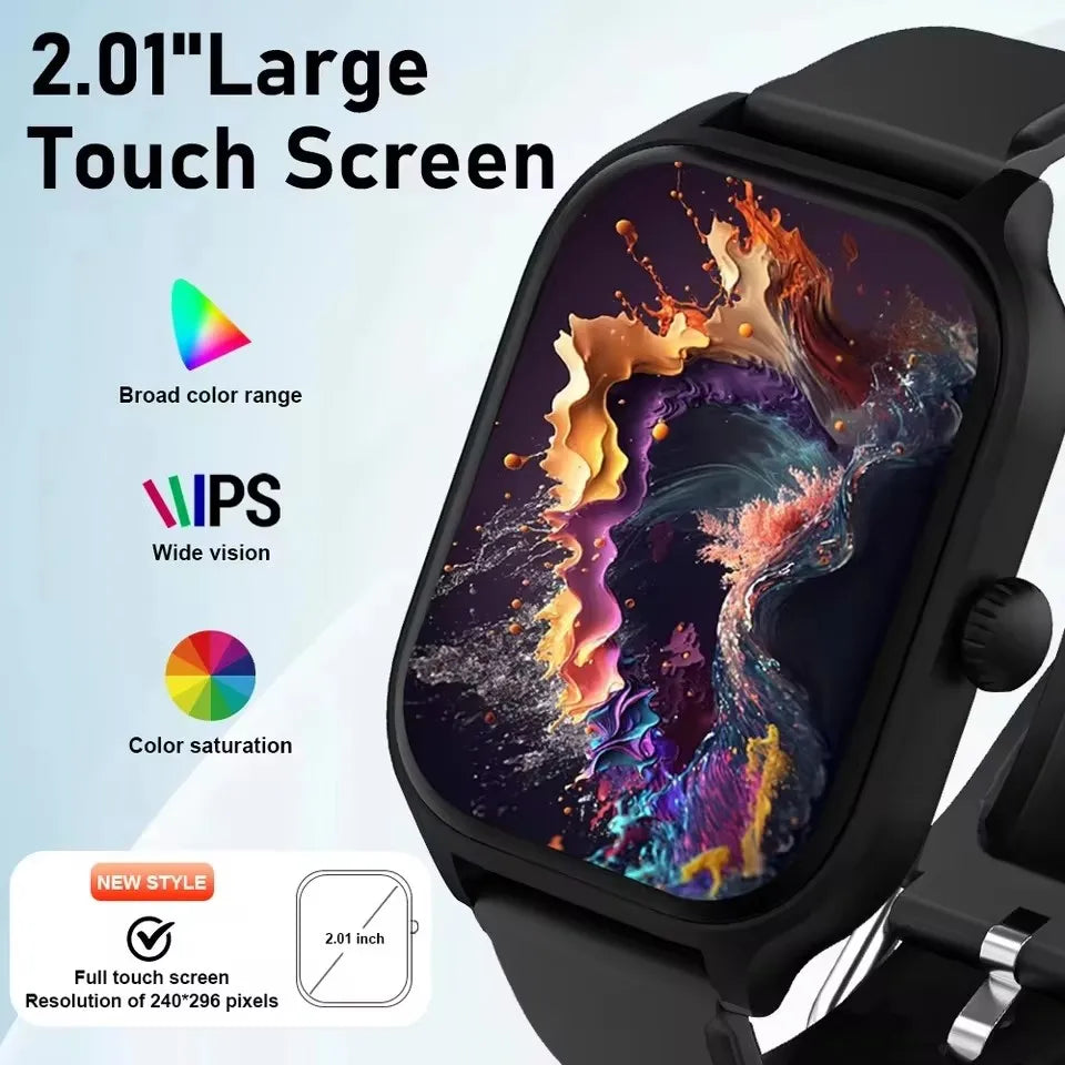2026 New Men's Smart Watch Women's Gift 2.01'' HD Full Touch Screen Sports Fitness Watch Electronics BT Talk Smartwatch Ht30