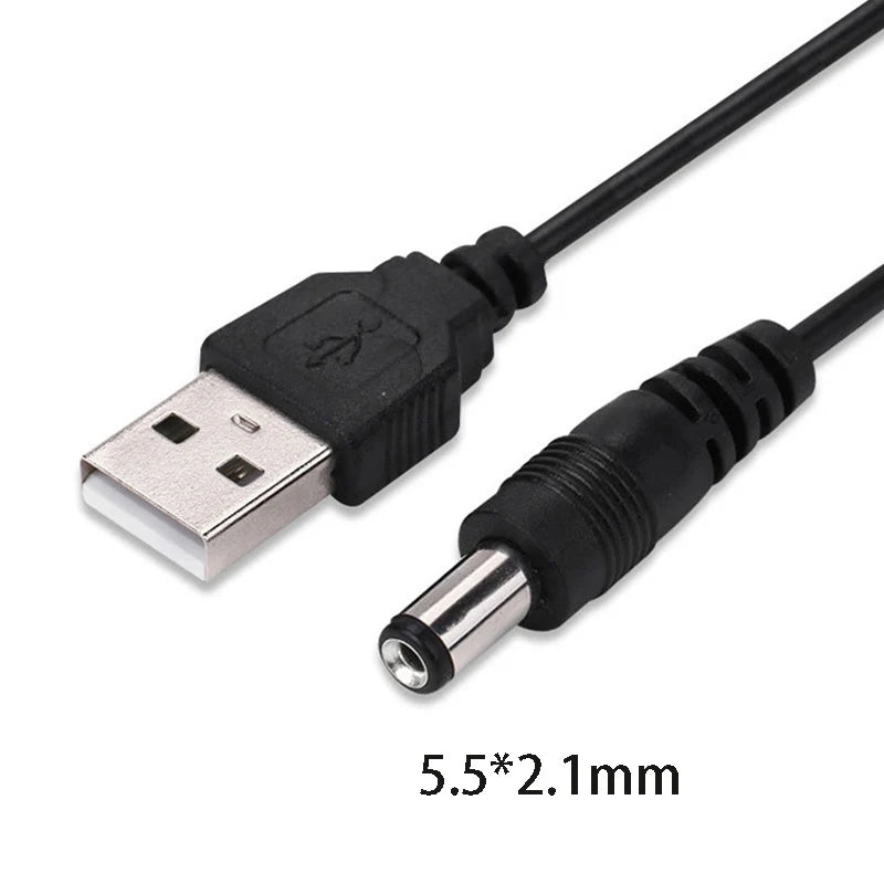 USB to DC Charging Cable 1M 5V Round Hole 5.5*2.1mm Plug 5V Power