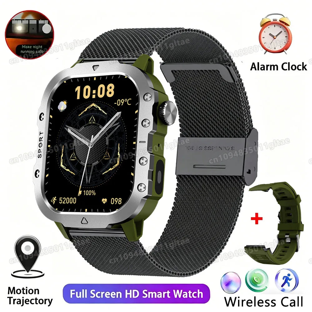 2026 New Military Smart Watch Men 3ATM Outdoor Sports Fitness Tracker Blood Pressure Health Monitor BT Calls GPS Smartwatch HT30