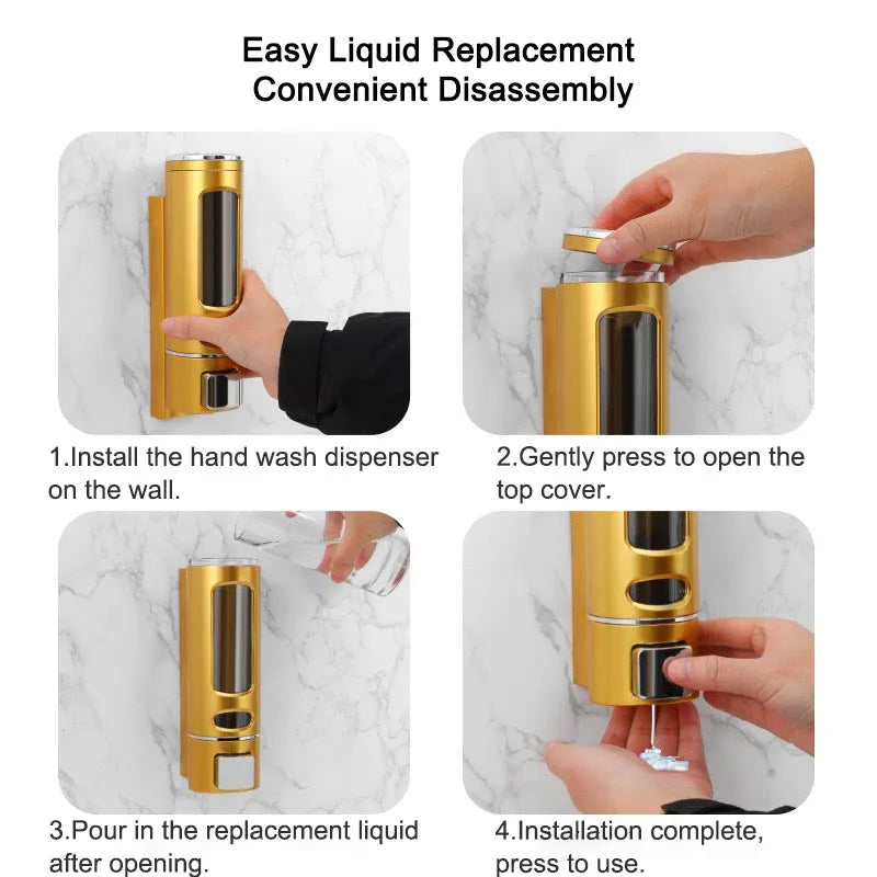 400ML Shower and Lotion Dispenser Waterproof Shampoo Gel Container