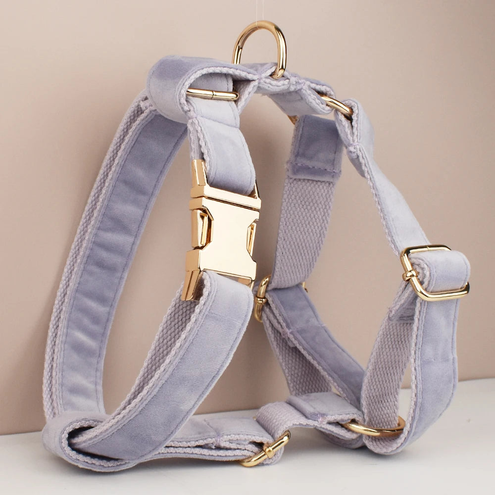 Heavy Duty Dog Harness Metal  with Leash DIY Adjustable Dog Harness