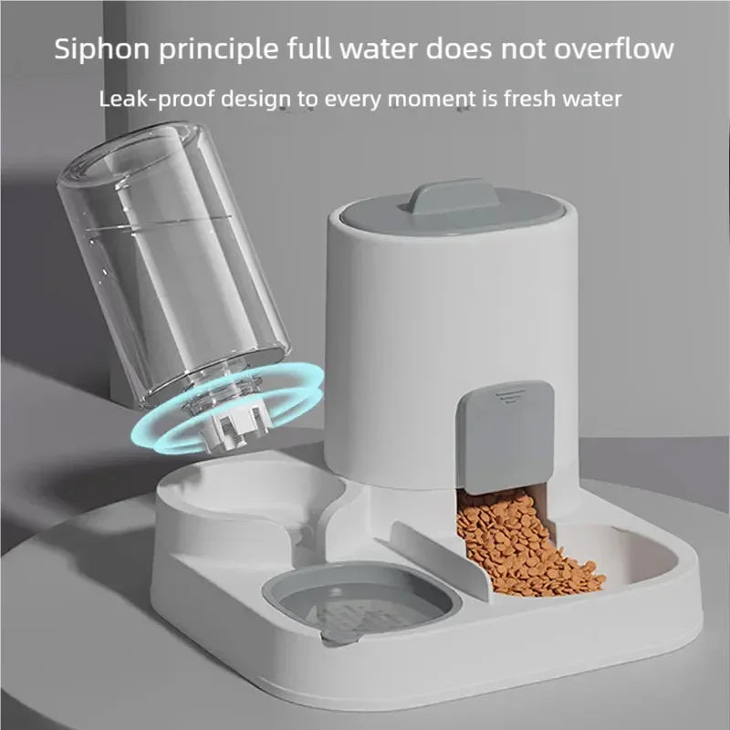 Automatic Pet Feeder And Water Dispenser Two-in-One Bowl Large