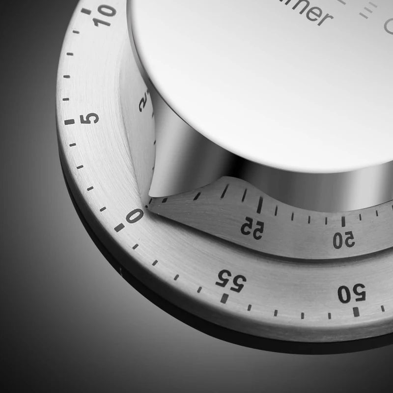 Stainless Steel Kitchen Timer with Magnetic Base Mechanical Cooking