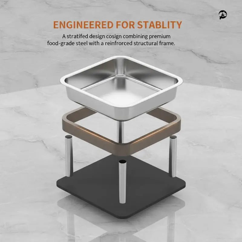 Pet Bowl Large Capacity 15 Tilt Neck Guarded Elevated Feeder for Dog