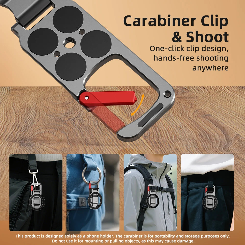 Flymile Magnetic Phone Holder Carabiner Mount for Iphone 18 Pro Max