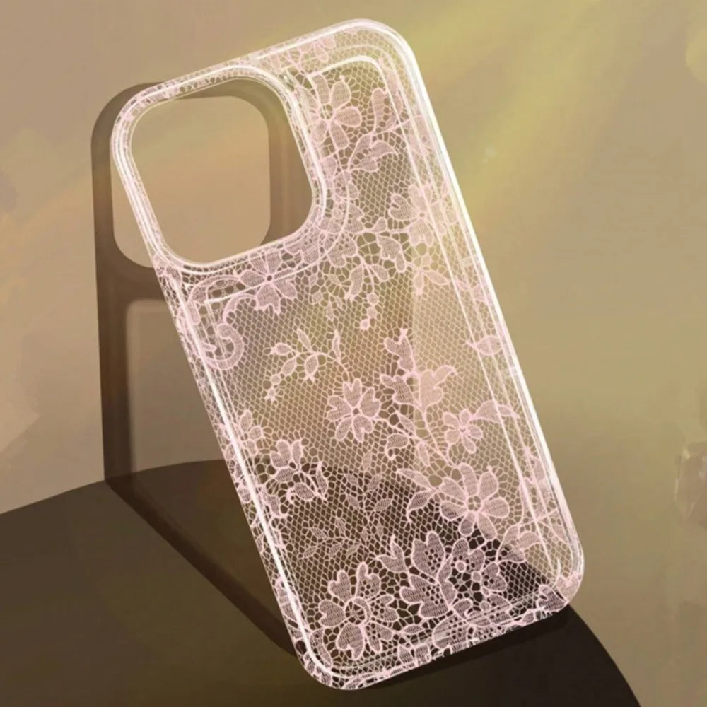 Elegant Romantic White Lace Pattern Phone Case For iPhone 17 Pro Air