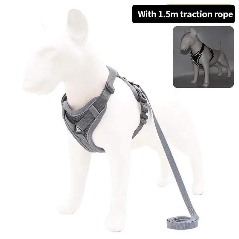 Dog Harness Leash Set For Small Medium Dogs Cat Hiking Adjustable