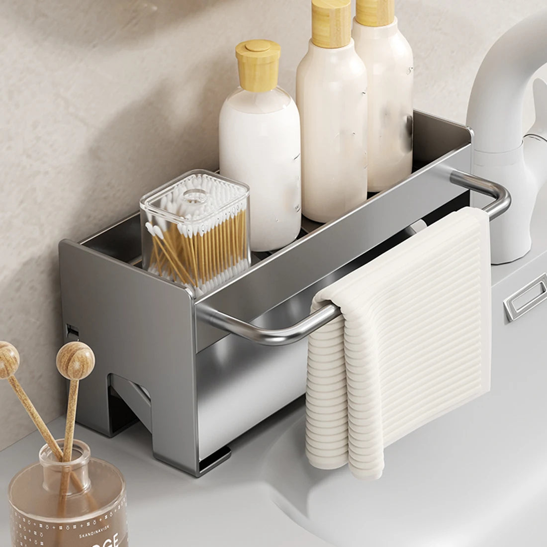 Kitchen Sink Stand Sponge Holder Dish Drainer Organizers Storage
