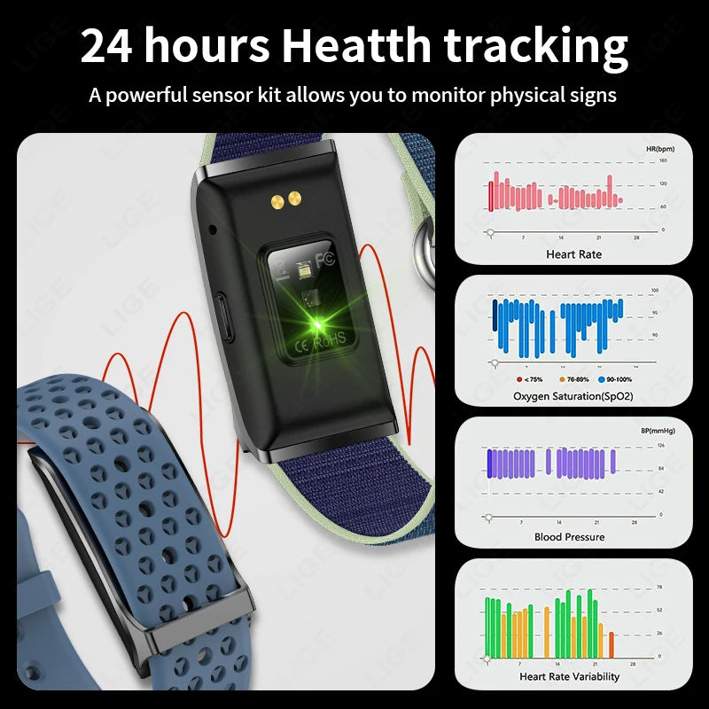 Sport Fitness Tracker Smart Bracelet Heart Rate Blood Pressure