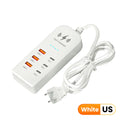 3USB 3Type C Charger Power Strip Universal Fast Charging EU/US Plug