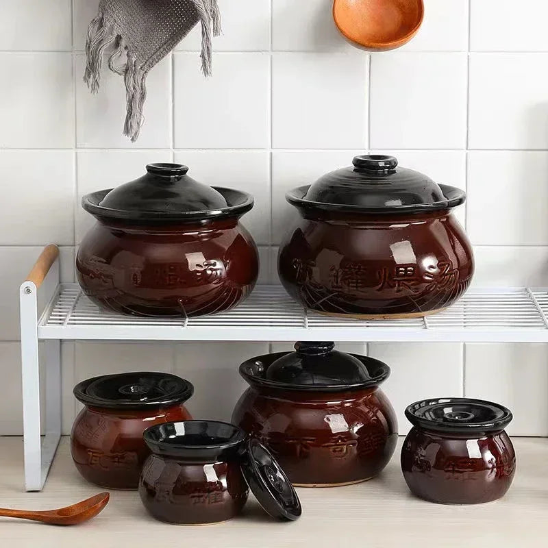 250ml 300ml 500ml 1L 1.5L Casserole Soup Clay Stew Pots Rice Noodle Porridge Milk Cooking Pot Pottery Pot Kitchen Gadgets