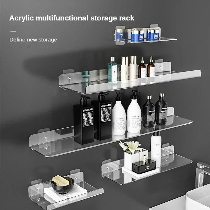 Transparent Acrylic Shelves Wall-mounted Partitions Without Holes