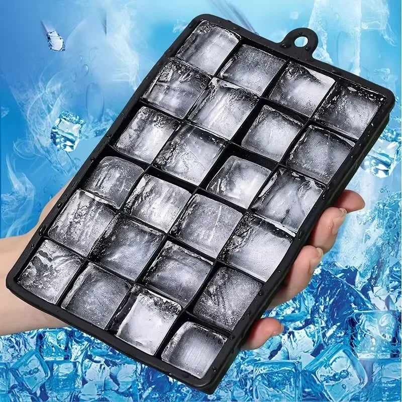 Silicone Ice Cube Mold Reusable Square Ice Cube Molds with Lid
