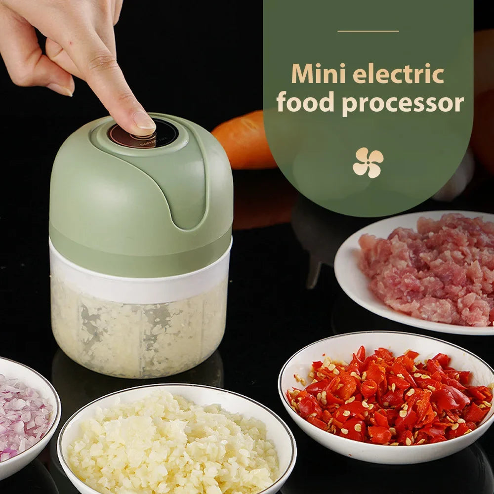 Electric Food Chopper Garlic Crusher Meat Grinder Mini Garlic Press