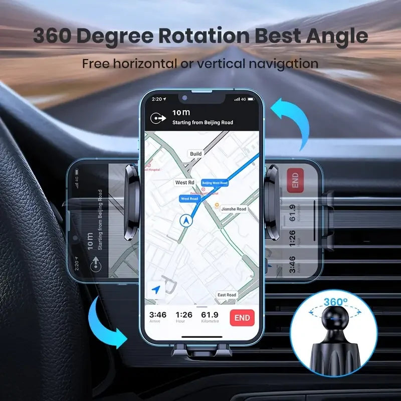 Car Phone Holder Universal Car Foldable Rotatable GPS Phone Stand Air