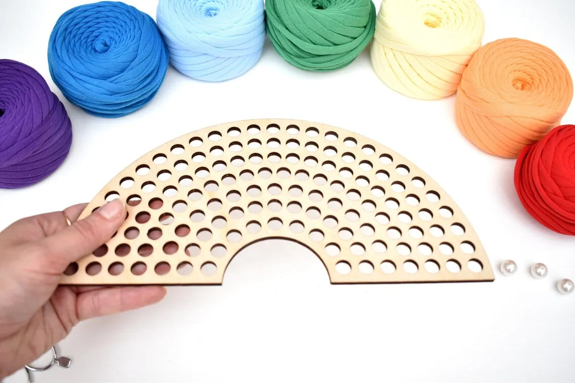 10pcs DIY Rainbow Wooden Base for Crochet Wall Decor Home Decoration