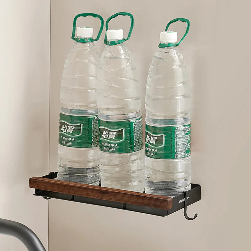 Black walnut bathroom storage rack storage rack perforated washbasin