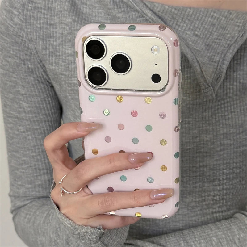 INS Korean Colorful Point Phone Case For Iphone 18 17 17Pro 17ProMax